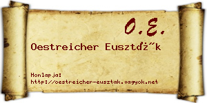 Oestreicher Euszták névjegykártya